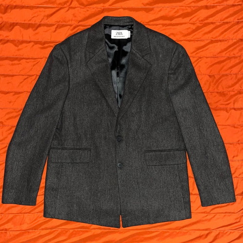 Zara Special Edition wool blazer, brown and grey, size 48