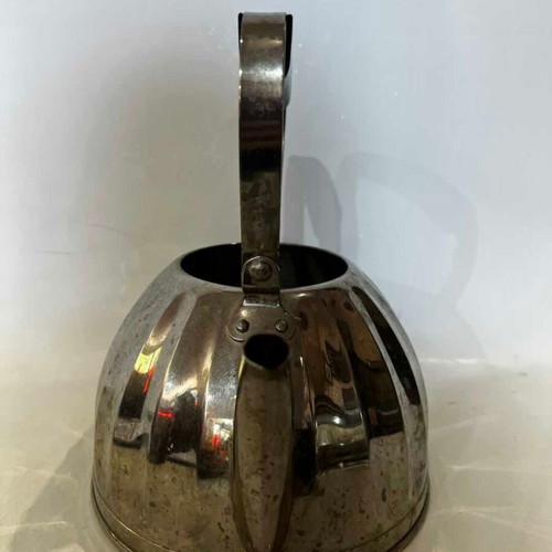 Vintage Soviet teapot made of nickel-plated bronze 1960-1970, used, missing lid