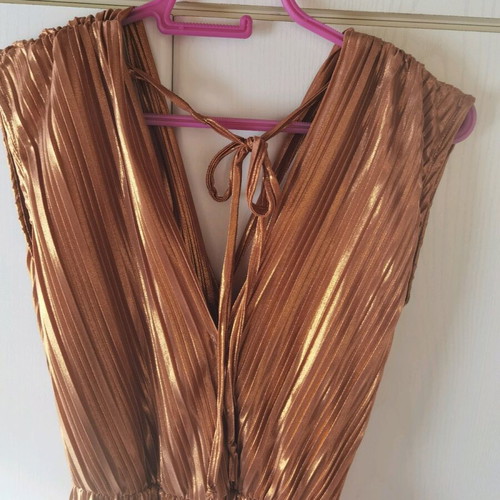 Shine women's long dress gold like new size M