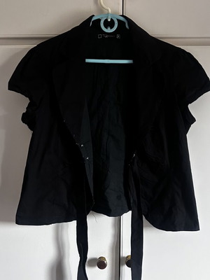 Raxevsky black short-sleeve bolero jacket XL