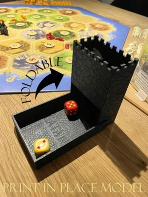 Πύργος ζαριών μεσαίωνα με δίσκο για Catan