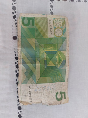 Netherlands 5 Gulden banknote used, 1973