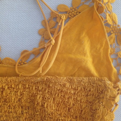 Free People Miss Dazie Crochet Lace Bralette like new, mustard