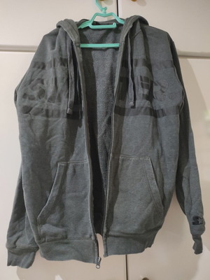 Starter men's zip hoodie L, work wear, zipper broken