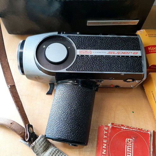 Eumig Viennette Super 8 camera used with case and Kodak film