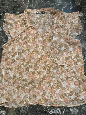 Blouse like new, size L, beige and orange