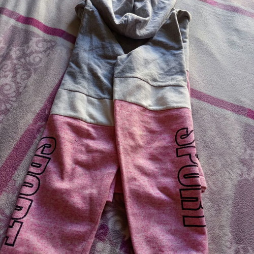 New College girls' sweatshirt used, grey and pink, size 16