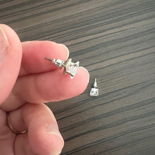 Earrings new with zircon stones unworn