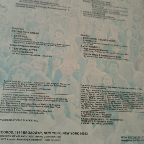 Woodstock 1970 record used, rock