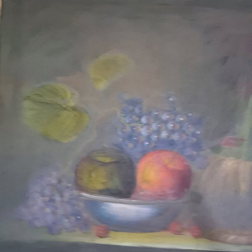 Oil painting Dead nature like new, signed in golden frame