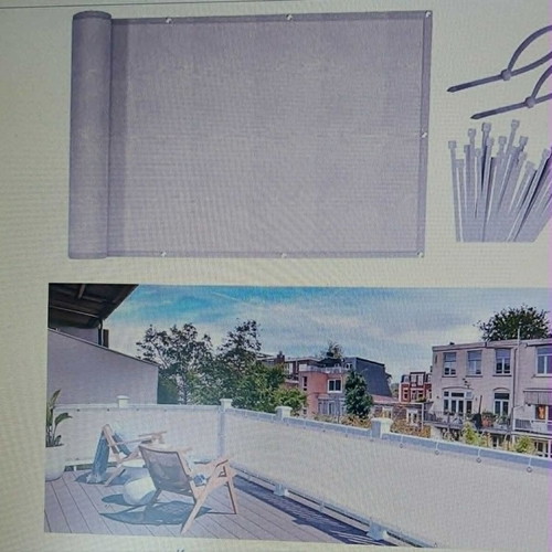 Balcony Curtain waterproof and windproof, size 0.85x4.00m, white, new