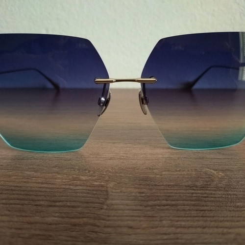 Ana Hickmann Rimless Butterfly sunglasses AH 3289 like new, black and turquoise