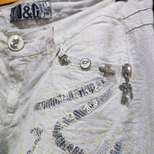 Dolce & Gabbana women's linen bootcut pants like new, white, vintage