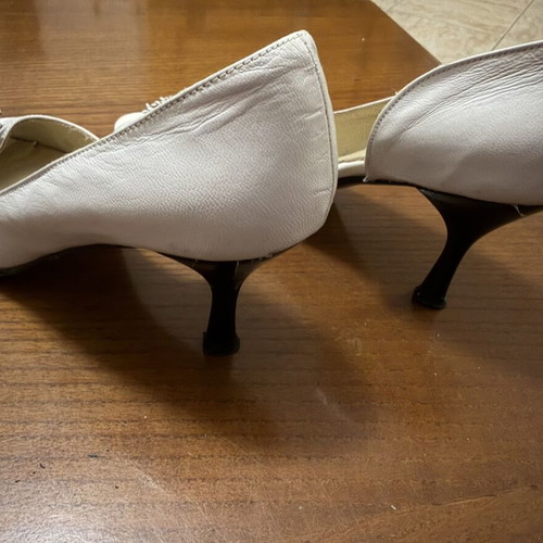 Leather peep toe pumps white size 38 like new