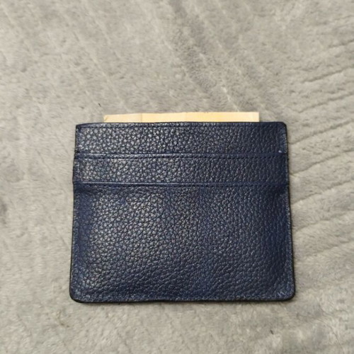 Leather card wallet handmade like new, dark blue