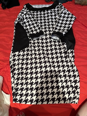 Winter dress like new, black and white, size L
