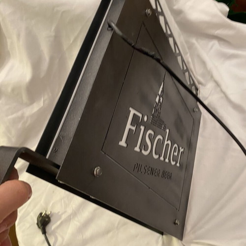 Fischer Beer Lighted Sign used, metal, 50x60 cm