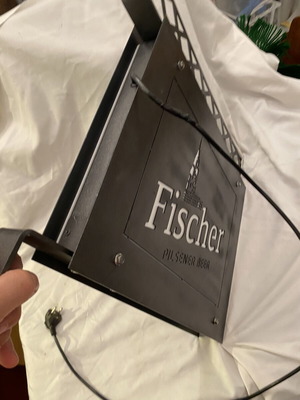 Fischer Beer Lighted Sign used, metal, 50x60 cm