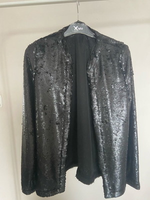 Mango jacket black with matte sequins like new, size M