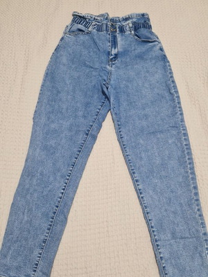 Soft high-waisted blue jeans, XL