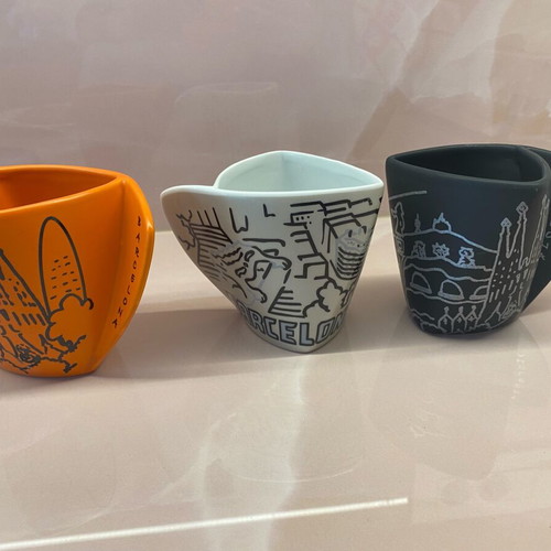 Souvenir Barcelona mug set inspired by Antoni Gaudí architecture