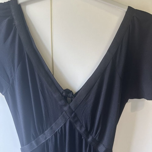 Diva by D Black Open Back Midi Dress like new, tie back jersey