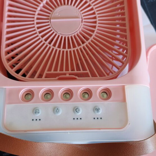 Mini Portable Air Cooler with Mist, Light & Timer, Pink, like new