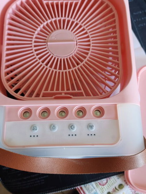 Mini Portable Air Cooler with Mist, Light & Timer, Pink, like new