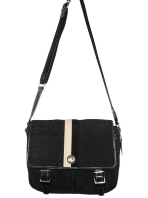 Coach Voyager Signature Crossbody Messenger Bag like new, black leather and canvas