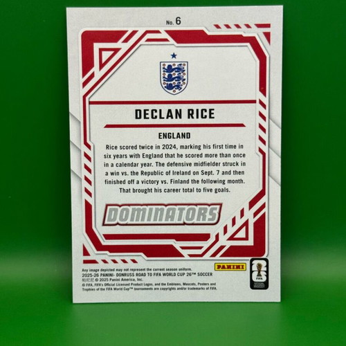 Donruss Road to FIFA World Cup ’26 Declan Rice Dominators Blue 010/199 like new