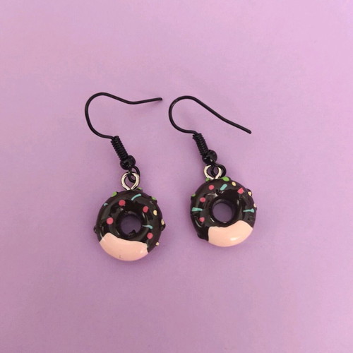 Earrings with donuts new, chocolate design