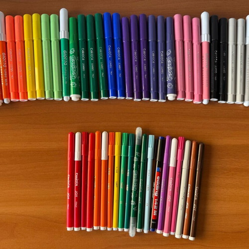 Markers + watercolors + glitter gel pens + painting set