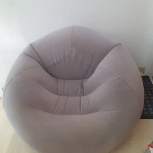 Intex inflatable armchair air furniture, new, gray velvet