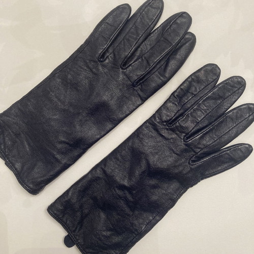 Leather blue gloves used, size M