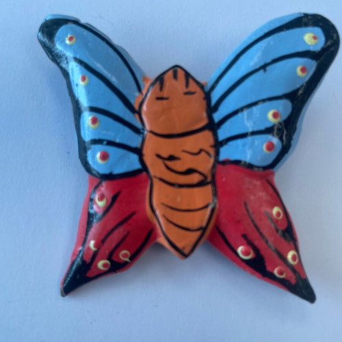 Butterfly brooch from Bali like new, blue and red
