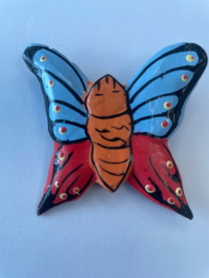 Butterfly brooch from Bali like new, blue and red