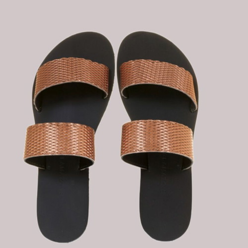 Glamazons Leather Sandals like new, rose gold straps, size 37