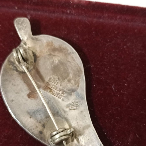 Silver Leaf Opal Brooch 925, like new, Mexican design