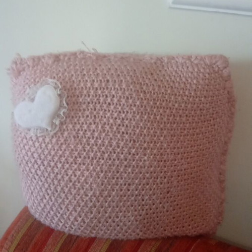 Knitted pillows set of 3 used, handmade, sizes 40×40, 13×10, 9×9