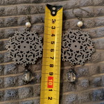 Gray long earrings like new