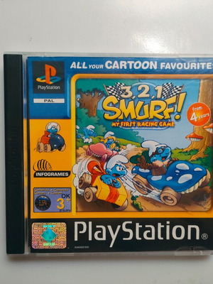 3,2,1 Smurf! PS1 game used, fully functional
