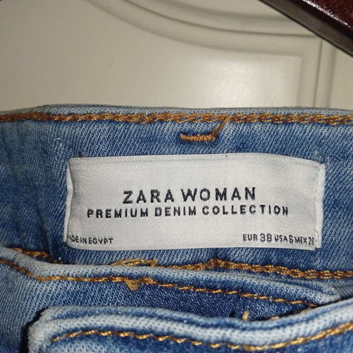 Zara women's blue high-rise skinny jean like new, size 38