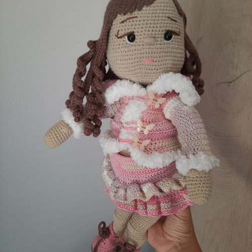 Handmade amigurumi doll 43 cm with removable clothes