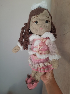Handmade amigurumi doll 43 cm with removable clothes