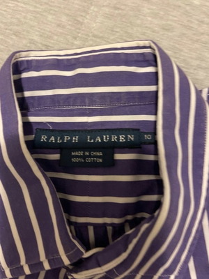 Ralph Lauren shirt like new, size M, white and purple