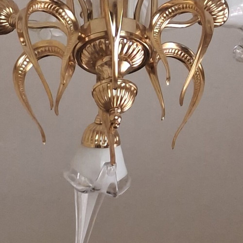 Crystal 6-light chandeliers like new, set of 2