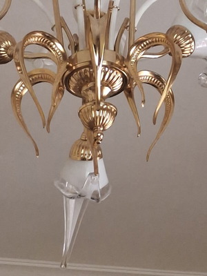 Crystal 6-light chandeliers like new, set of 2