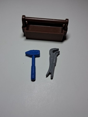 Playmobil brown toolbox with tools
