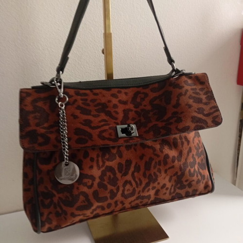 Bag to Bag shoulder bag new with animal print, black and brown