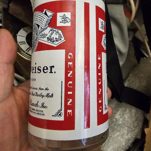 Budweiser Vintage Beer Glass with Historic Logo from 80s